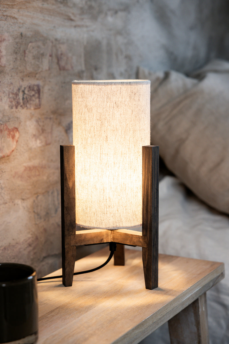 ERUCA Table Lamp 1L 34cm Stained Brown/Beige
