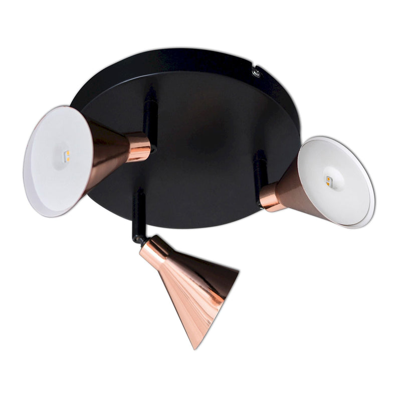 3 part LED Wall and Ceiling Spotlight "Copper" ?:38cm