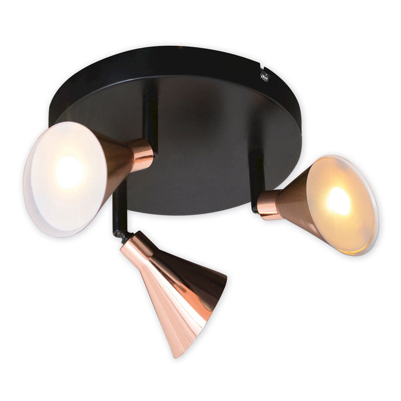 3 part LED Wall and Ceiling Spotlight Copper d: 38cm