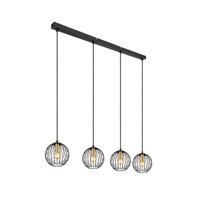 Linear suspension Globo Lighting EUSEBIUS metal black E14 4 bulbs 
