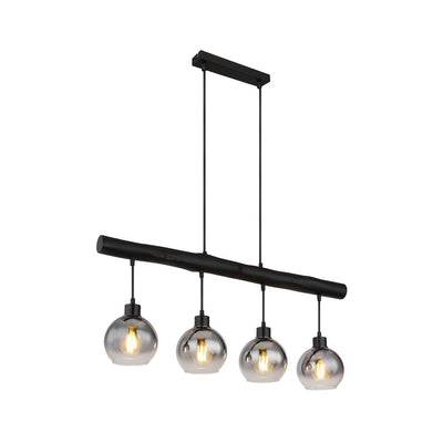 Linear suspension Globo Lighting MOITAS metal black E27 4 bulbs 