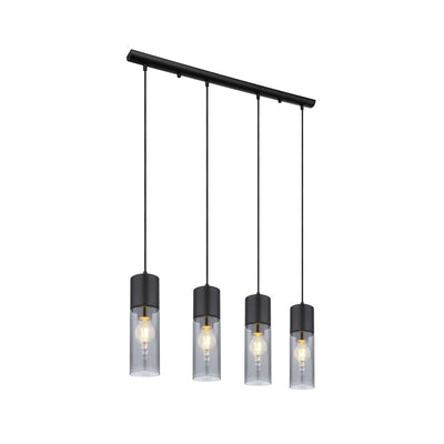 Linear suspension Globo Lighting ANNIKA metal black E27 4 bulbs 