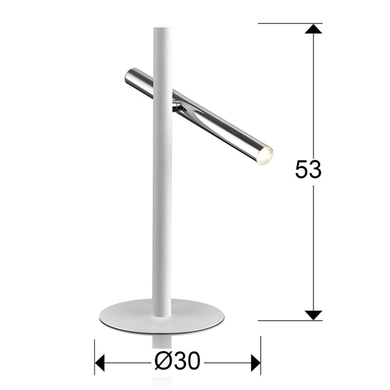 VARAS table lamp, chrome, 2l
