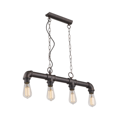 Linear suspension Globo Lighting BAYUDA metal black E27 4 bulbs 