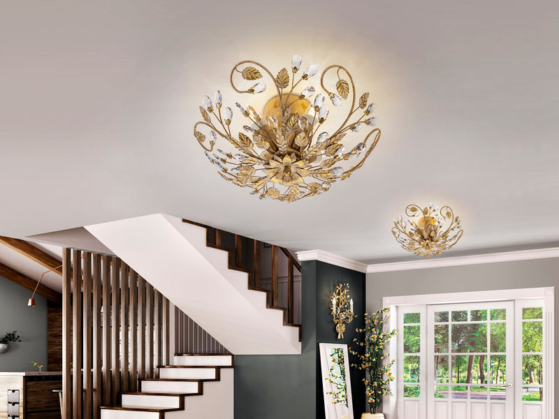 VERDI ceiling lamp 4l ivory/gold