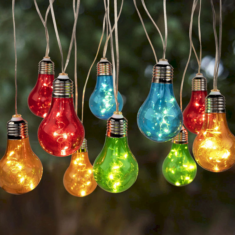 10 LED Solar Outdoor Fairy Lights colourful