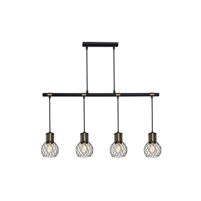Linear suspension Globo Lighting ARGUSTO metal black E27 4 bulbs 
