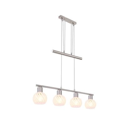 Linear suspension Globo Lighting WILLY metal nickel E27 4 bulbs 