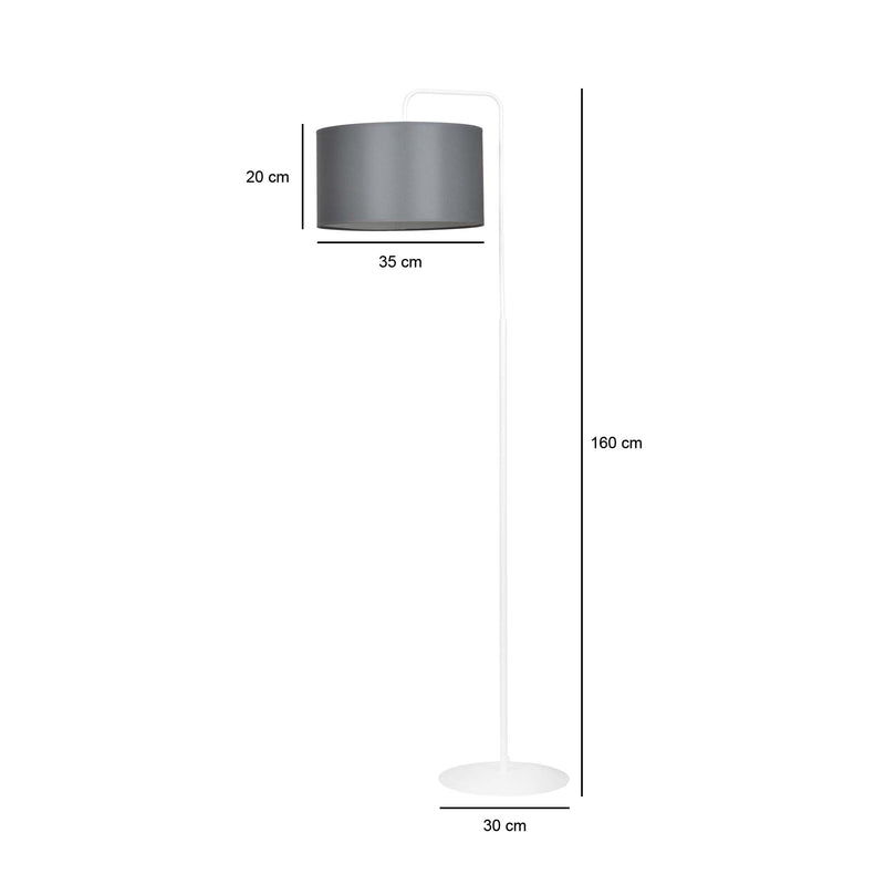 TRAPO floor lamp 1L, D35 white, E27