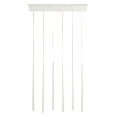 Linear suspension PIANO metal white G9 6 lamps