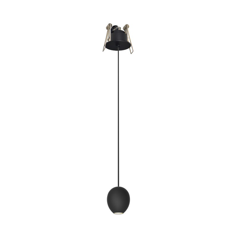 OVUM pendant lamp 1L, black, LED LED
