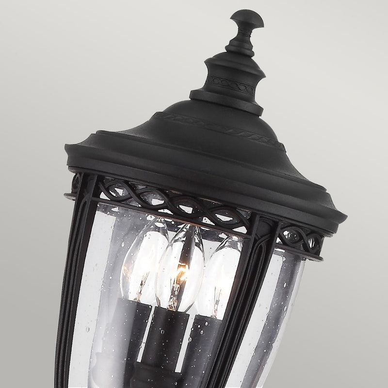 Street light Feiss (FE-EB4-M-BLK) English Bridle steel, pressed glass E14 3 bulbs
