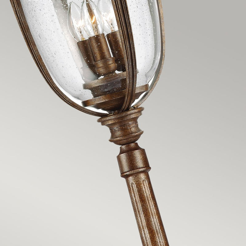 Street light Feiss (FE-EB5-L-BRB) English Bridle steel, pressed glass E14 3 bulbs