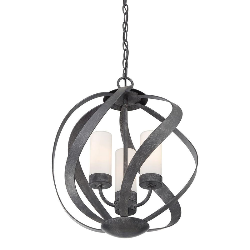 Outdoor ceiling light Quoizel (QN-BLACKSMITH-3P-OBK) Blacksmith steel, opal etched glass E14 3 bulbs