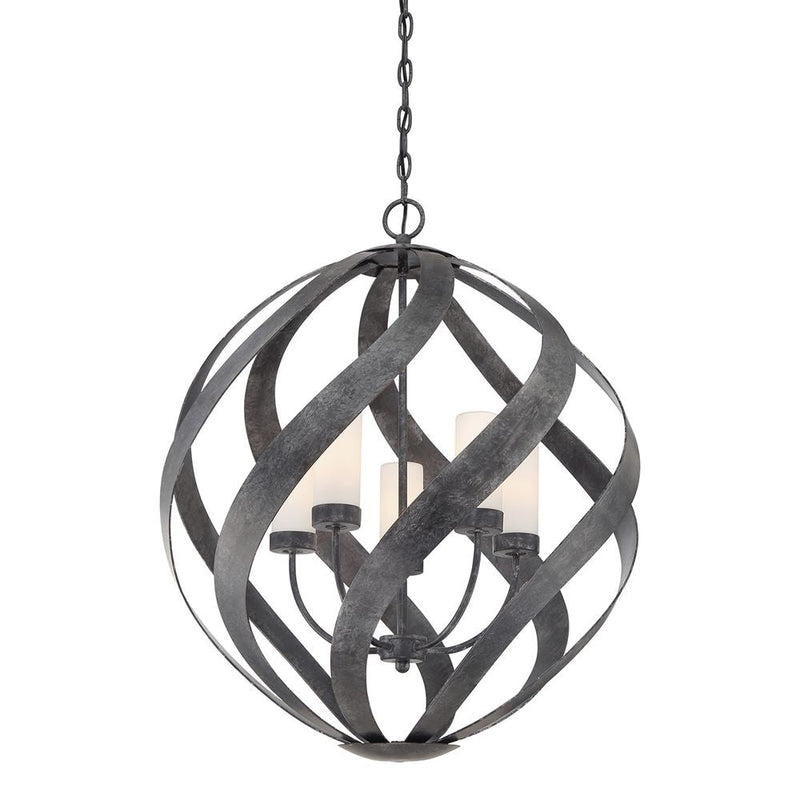 Outdoor ceiling light Quoizel (QN-BLACKSMITH-5P-OBK) Blacksmith steel, opal etched glass E14 5 bulbs
