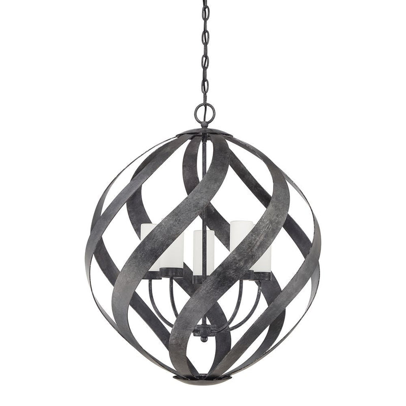 Outdoor ceiling light Quoizel (QN-BLACKSMITH-5P-OBK) Blacksmith steel, opal etched glass E14 5 bulbs