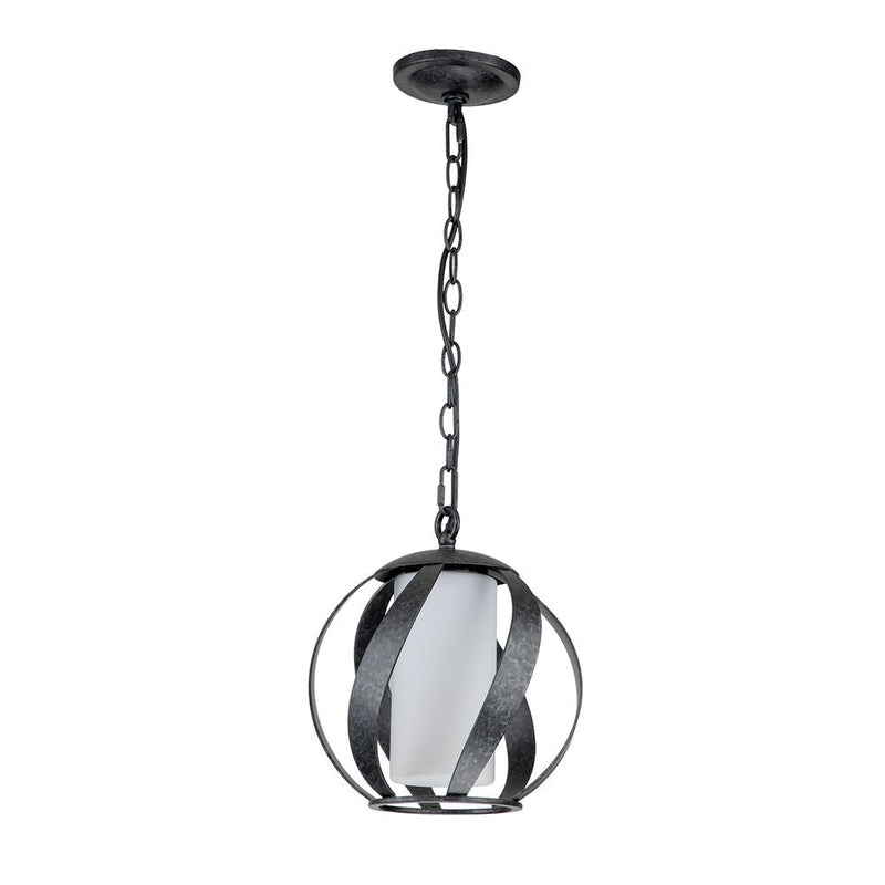 Outdoor ceiling light Quoizel (QN-BLACKSMITH-P-OBK) Blacksmith steel, opal etched glass E27