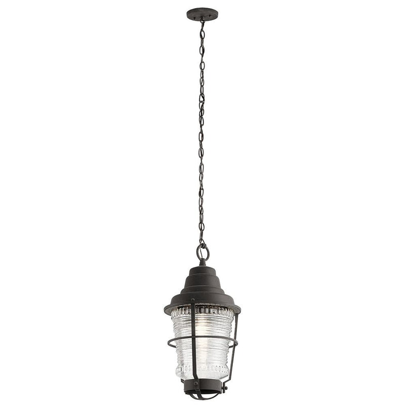 Outdoor ceiling light Kichler (QN-CHANCE-HARBOR8) Chance Harbor aluminium, clear ribbed glass E27