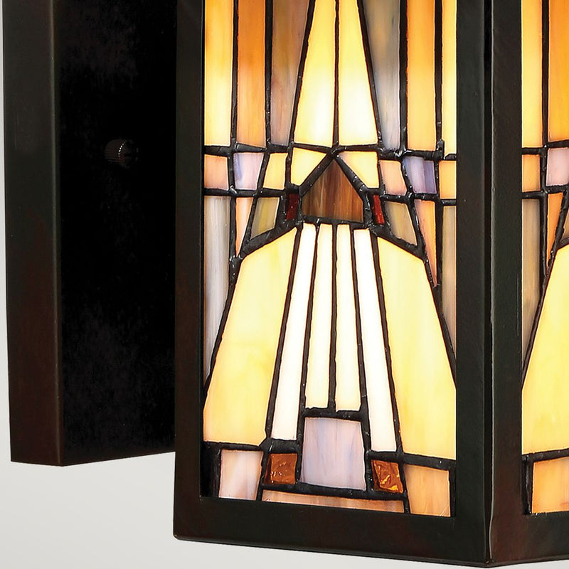 Outdoor wall light Quoizel (QZ-INGLENOOK2-S) Inglenook Outdoor tiffany glass, metal E27
