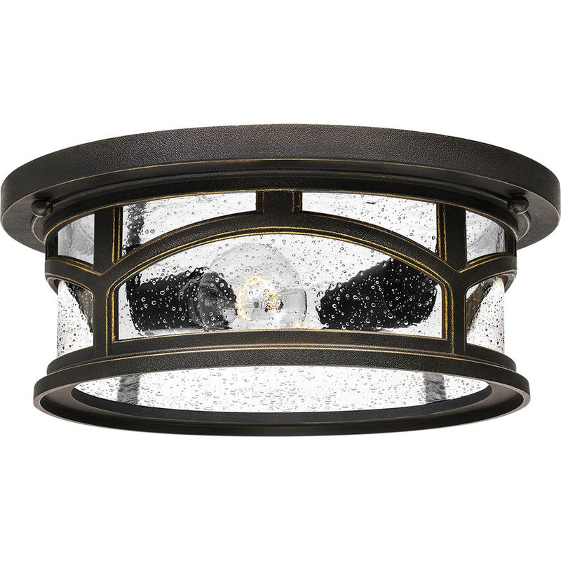 Outdoor ceiling light Quoizel (QZ-MARBLEHEAD-F) Marblehead mild steel, seeded glass E27 2 bulbs