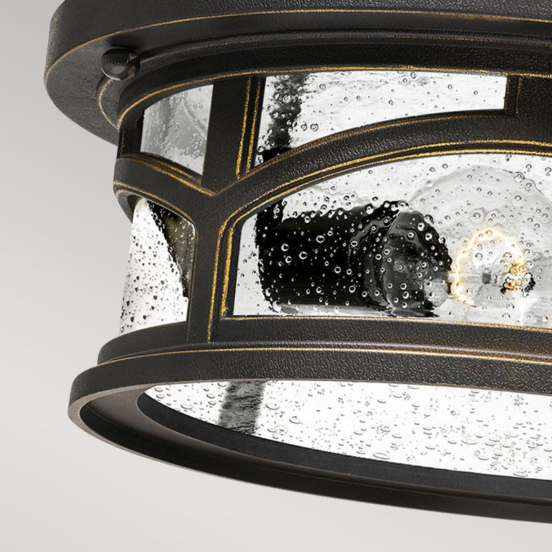 Outdoor ceiling light Quoizel (QZ-MARBLEHEAD-F) Marblehead mild steel, seeded glass E27 2 bulbs