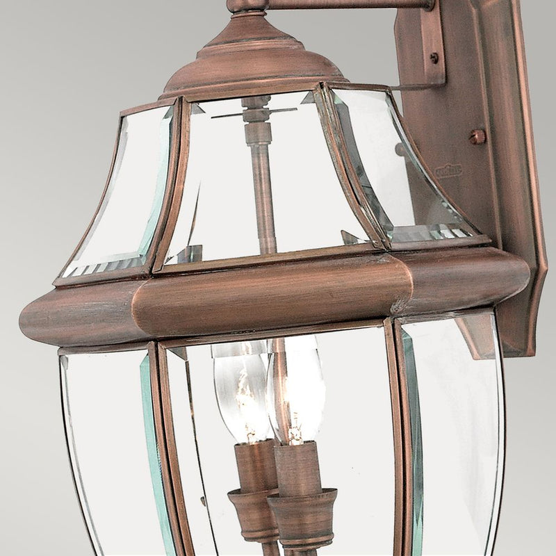Outdoor wall light Quoizel (QZ-NEWBURY2-L-AC) Newbury solid brass, bevelled glass E14 2 bulbs