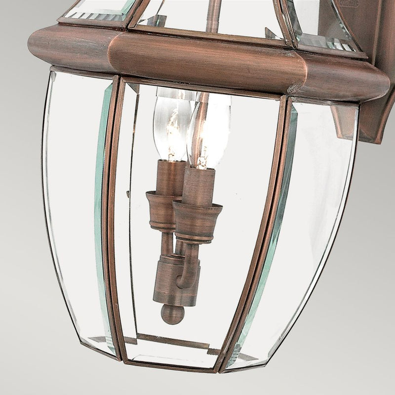 Outdoor wall light Quoizel (QZ-NEWBURY2-L-AC) Newbury solid brass, bevelled glass E14 2 bulbs