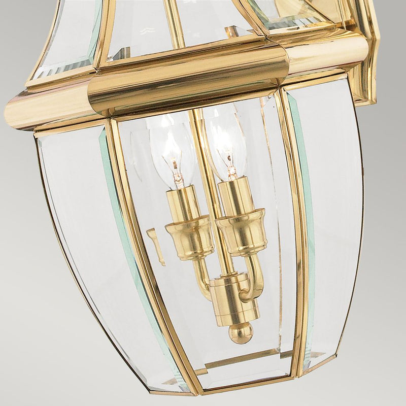 Outdoor wall light Quoizel (QZ-NEWBURY2-L-PB) Newbury solid brass, bevelled glass E14 2 bulbs