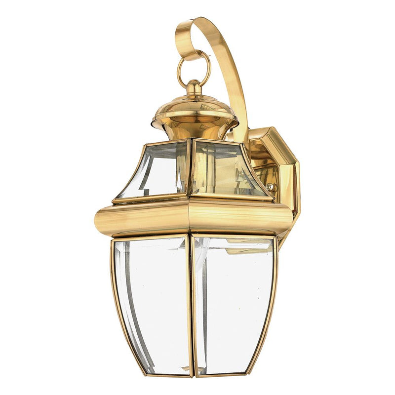 Outdoor wall light Quoizel (QZ-NEWBURY2-M-PB) Newbury solid brass, bevelled glass E27
