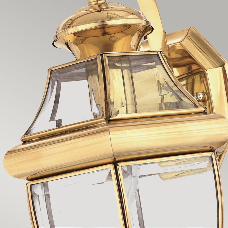 Outdoor wall light Quoizel (QZ-NEWBURY2-M-PB) Newbury solid brass, bevelled glass E27