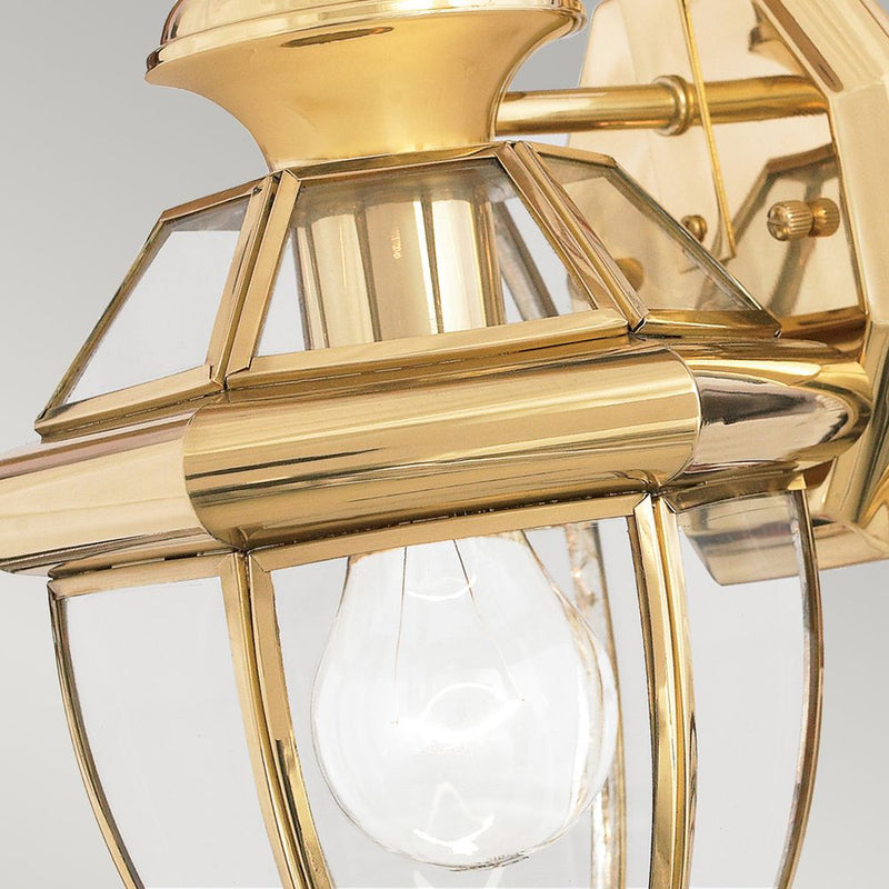 Outdoor wall light Quoizel (QZ-NEWBURY2-S-PB) Newbury solid brass, bevelled glass E27