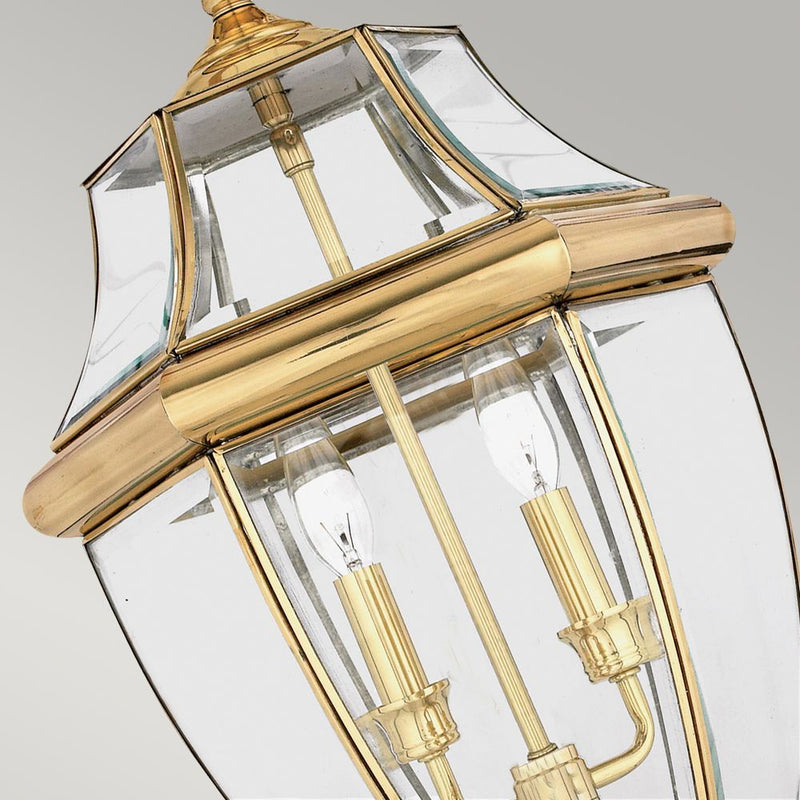 Outdoor ceiling light Quoizel (QZ-NEWBURY8-L-PB) Newbury solid brass, bevelled glass E14 2 bulbs