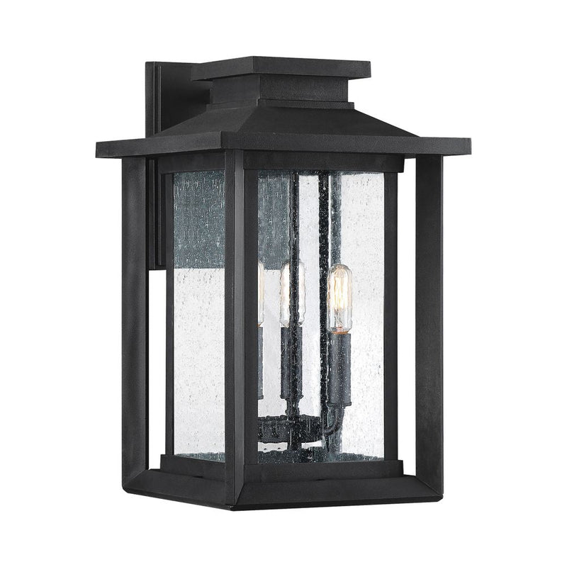 Outdoor wall light Quoizel (QZ-WAKEFIELD-L-TBK) Wakefield weather resistant composite, clear seeded glass E14 3 bulbs