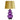 Purple Glass Base Table Lamp with Gold Velvet Lampshade
