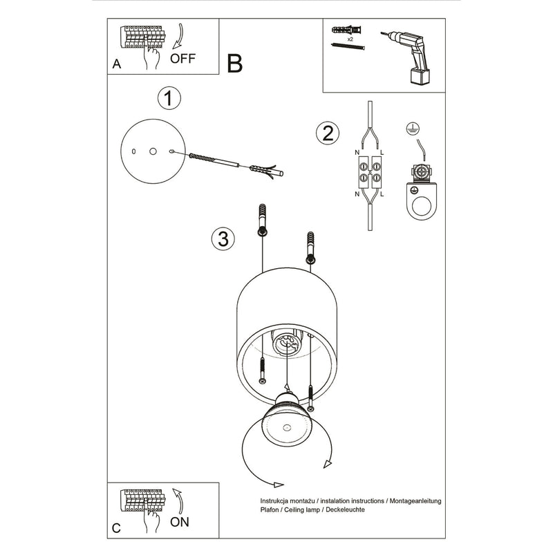 Sollux Lighting Orbis 1L ceiling spotlight aluminium GU10, H 10cm