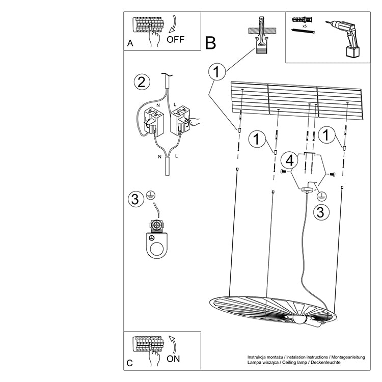 Sollux Lighting Lehdet 1L riippuvalaisin terästä E27