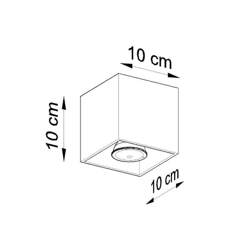 Sollux Lighting Quad 1L ceiling spotlight aluminium GU10, H 10cm