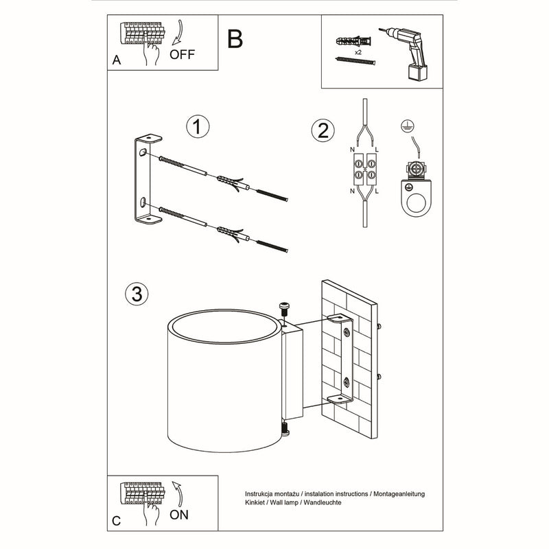 Sollux Lighting Orbis 1L wandlamp aluminium G9, H 10cm