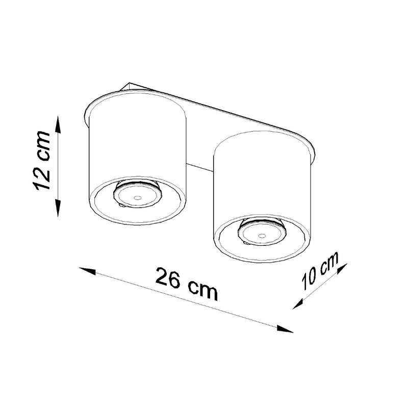 Sollux Lighting Orbis 2L kattokohdevalaisimet alumiinia GU10, L 26cm