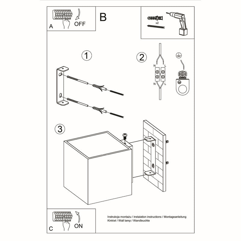 Sollux Lighting Quad 1L wandlamp aluminium G9, L 10cm