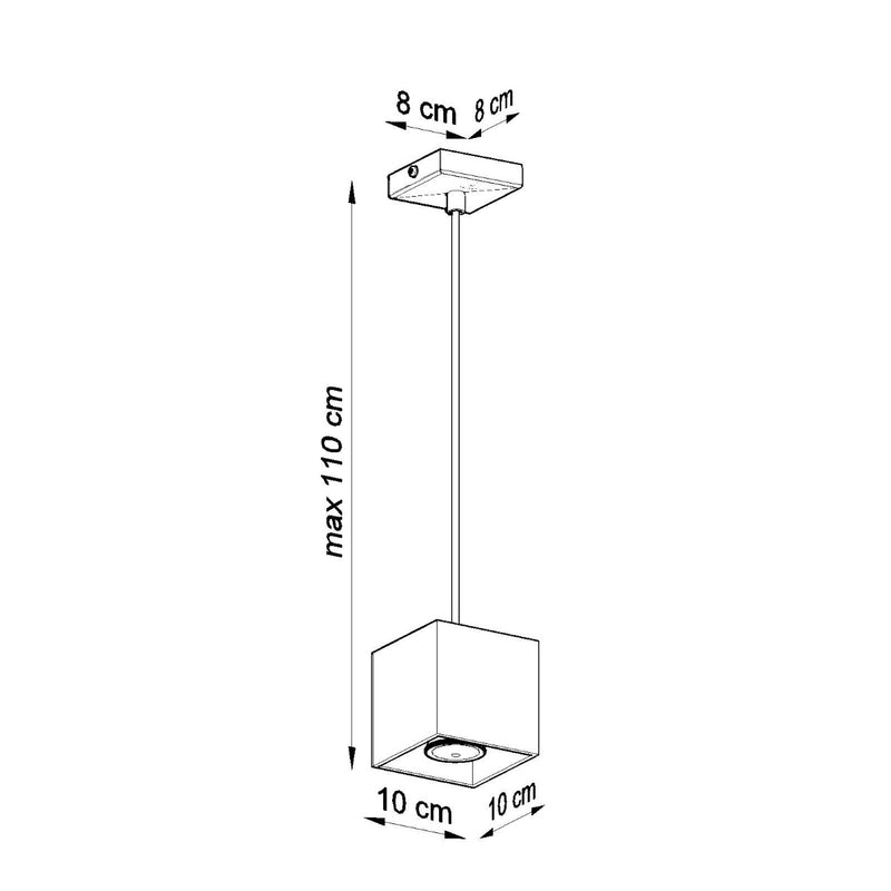 Sollux Lighting Quad 1L riippuvalaisin alumiinia GU10, korkeus 110cm