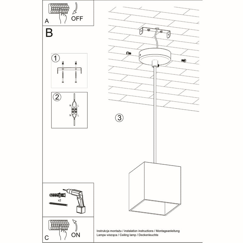 Sollux Lighting Quad 1L Pendelleuchte Aluminium GU10, H 110cm