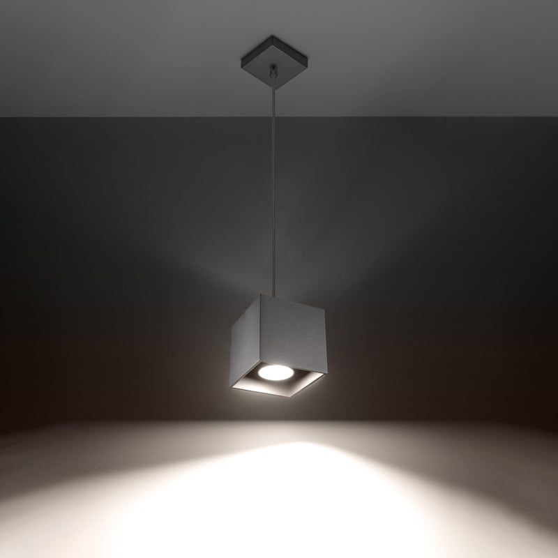 Sollux Lighting Quad 1L pendant lamp aluminium GU10, H 110cm