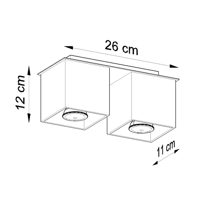 Sollux Lighting Quad 2L Faretti da soffitto in alluminio GU10, L 26cm