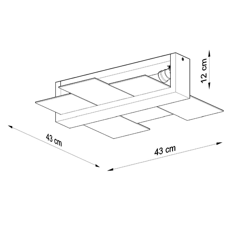 Sollux Lighting Feniks 2L plafondinbouwlamp hout E27, B 43cm