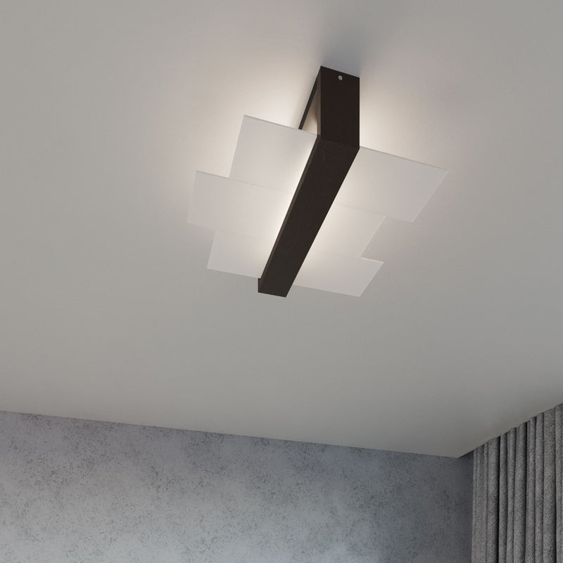 Sollux Lighting Feniks 2L flush mount ceiling lamp wood E27, W 43cm