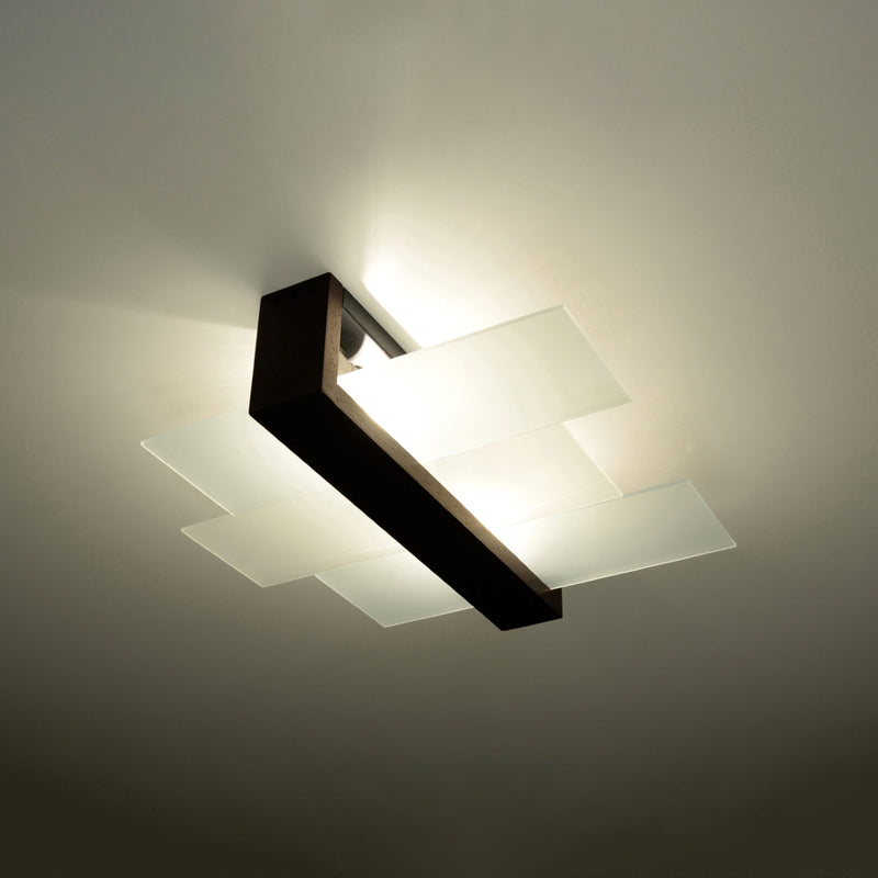 Sollux Lighting Feniks Lámpara de techo empotrada 2L madera E27, An. 43cm