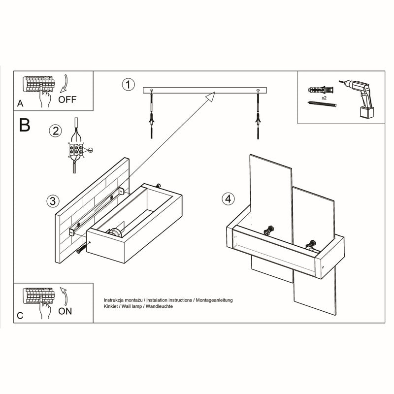 Sollux Lighting Feniks 1L lampada da parete legno E27