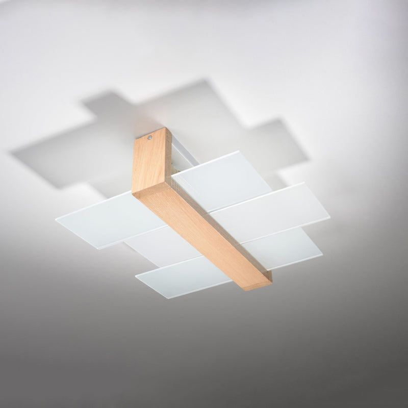 Sollux Lighting Feniks Lampada da soffitto da incasso 2L legno E27, L 43 cm