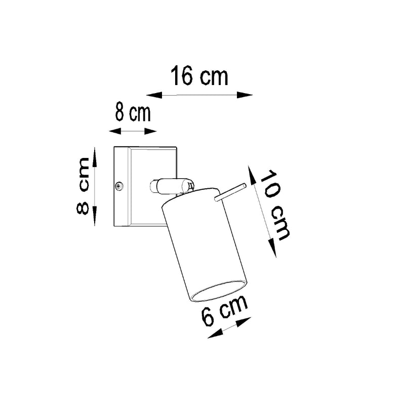 Sollux Lighting Ring 1L korostusseinävalaisin terästä GU10